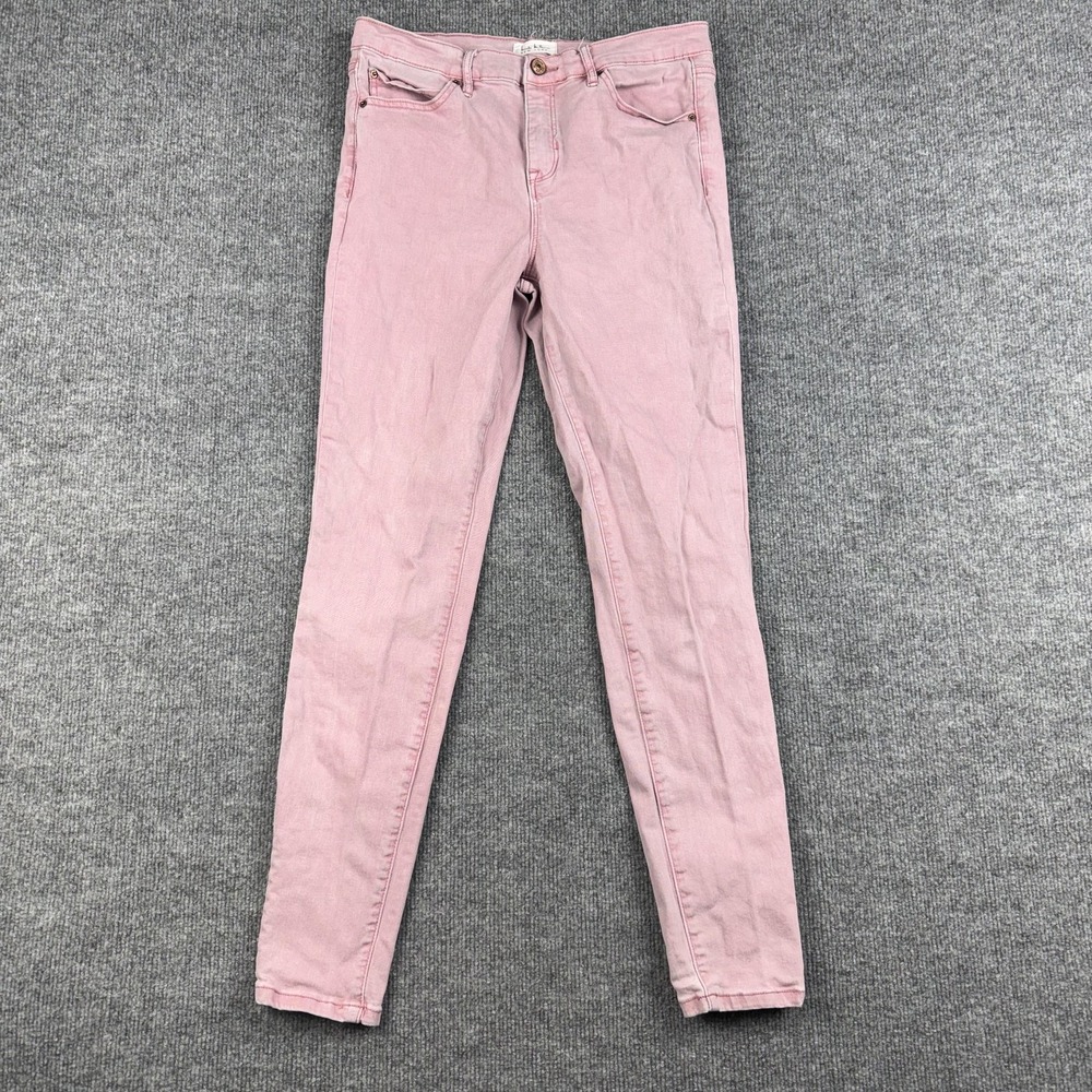 Nicole Miller New York Jeans Womens 6 Pink Mid Rise Skinny Stretch Denim Pants